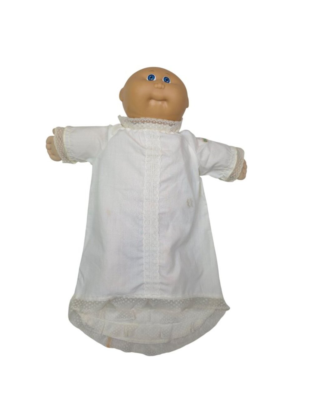 Vintage Cabbage Patch Kids Doll Lace Gown & Blue Eyes 1985 Xavier Roberts Signed